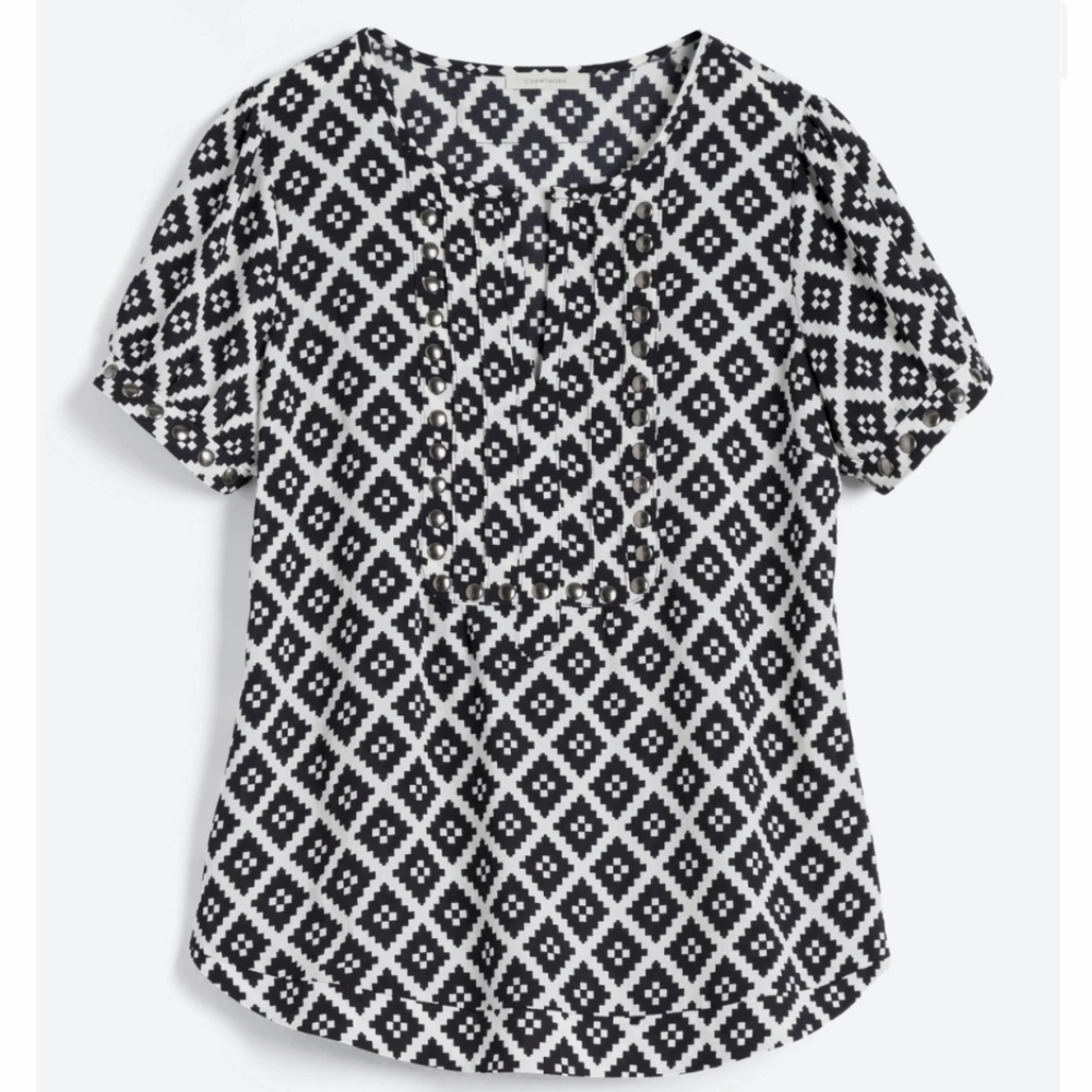 41 HAWTHORN Moni Studded Short Sleeve Blouse
